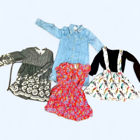 Bundle Colorful Kids Dress Set 3 size 5-6 never worn - Picture 1 of 11